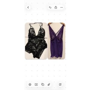 Lot 2 Babydoll Lace Sheer V-neck Womens Dress Bodysuit Adjustable Strap Fairy